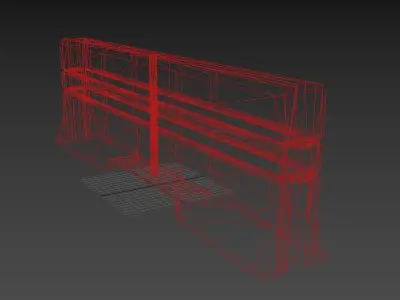 Concrete Block Barrier - Barricade 03 Low-poly 3D model