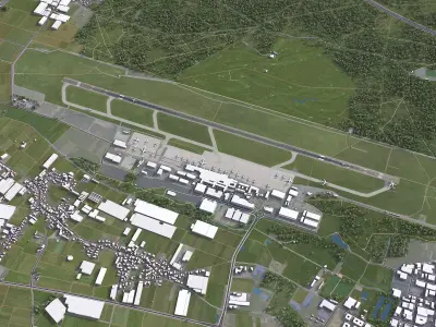 Nurnberg - Airport - NUE Low-poly 3D model