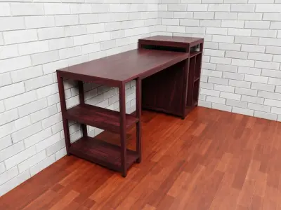 Computer Table - Wooden PC Desk Table - Corner Desk 3D model