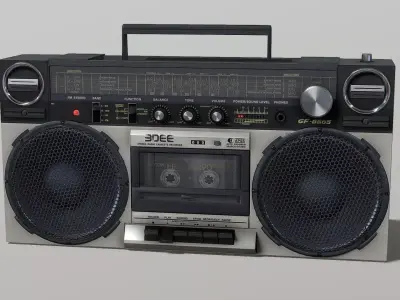 Realistic radio cassette tape Low-poly 3D model