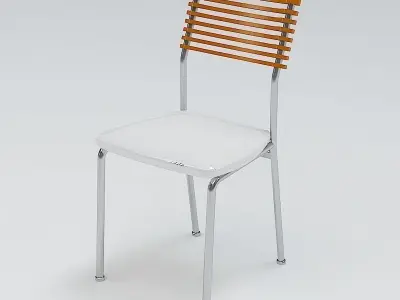 Chair with wooden slats 3D model
