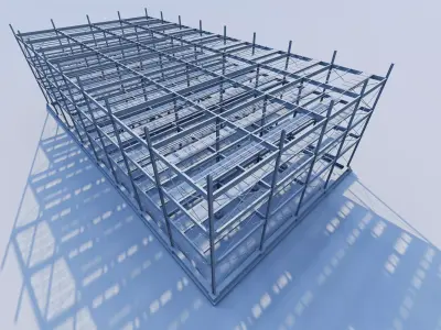 Structural engineering of Concrete frame buildings  3D model