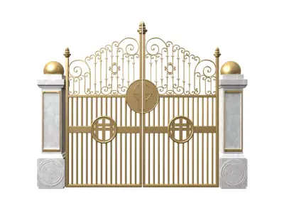 Large Gates And Pillars 3D model