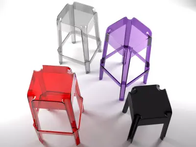 Transparent Barstools 3D model