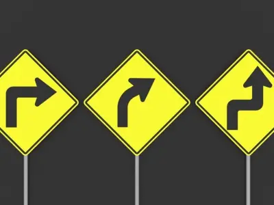 Traffic signs no textures Low-poly 3D model