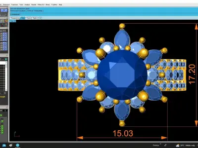Round Halo Diamond Ring Jewelry 3D Model 4798 3D print model