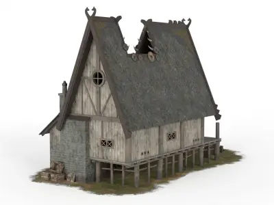 Viking House 02 Low-poly 3D model