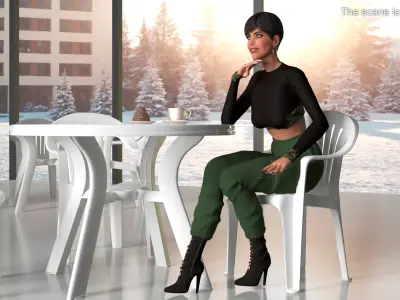  Fashionable Female Rigged for Cinema 4D 