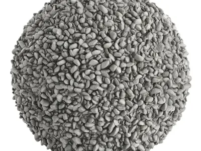 PBR Gravel 02 - 4k - PNG - Seamless - SBSAR Low-poly 3D model