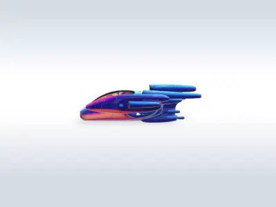 Futuristic Sci-Fi Flying Drone Robot with Cockpit 56 3D model