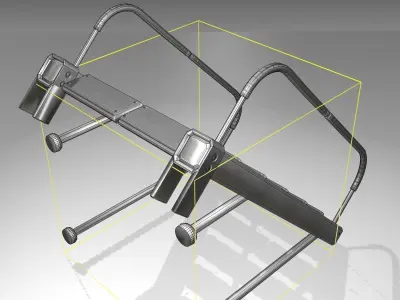 Futuristic Stairs - 17 - Basic Textures Low-poly 3D model