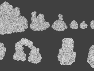 10 Model Desert Cliffs pack Vol1 Low-poly 3D model