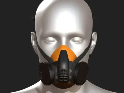 Gas mask protection respirator military combat  Low-poly 3D model