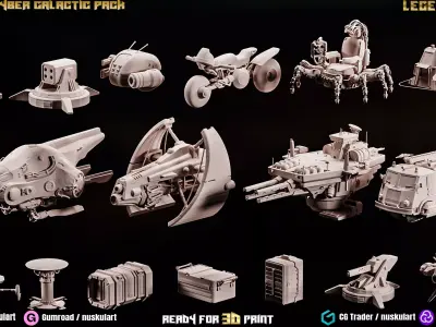 20 Different Galactic Space Pack STL Collection 3D print model