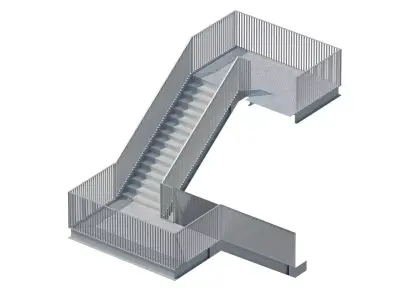 Metal Modular Industrial Staircase Builder set 3D model