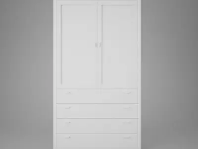 Bookcase with glass doors - bedroom furniture sets home 3D model