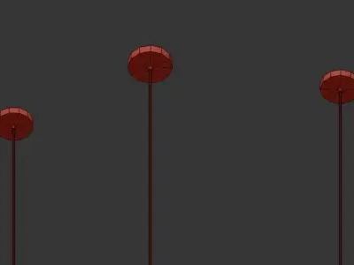 HENNAN three gold and marble pendant lights hanging 3D model