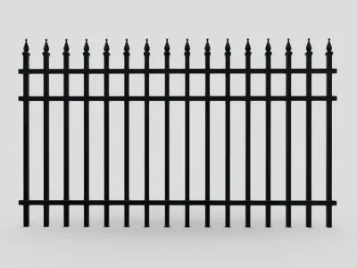 Iron Fence 4 Low-poly 3D model