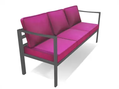 out bench sling fabric 015 Low-poly 3D model