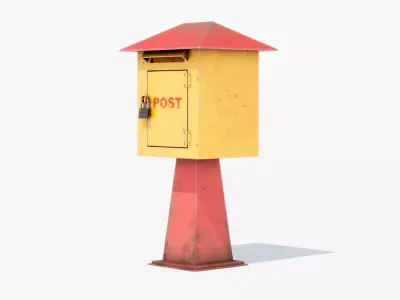 Post Box Low-poly 3D model