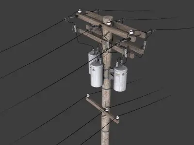 Telegraph Pole Low-poly 3D model