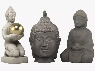 Buddha Statue Collection 3D model