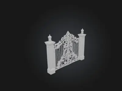 Custom Iron Gate Design Low-poly 3D model