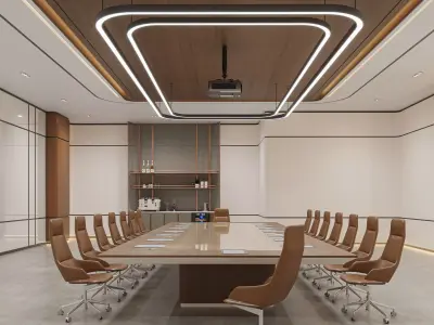 Conference Room Interior   Modern Meeting Room 3D Scene 3D model