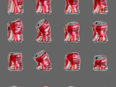 Crushed Soda Can 3D Model Collection 3D model