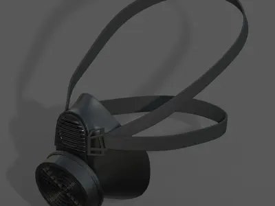 Gas mask respirator scifi futuristic 3d  Low-poly 3D model