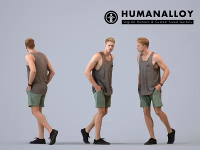 00321Boris005 - Adult Caucasian woman walking through public 3D model