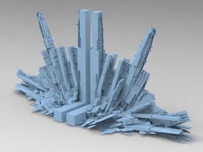 Sci fi Scorpion Claw rock collection  3D model