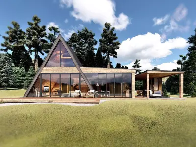 A-frame House IVANA  Outdoor Kitchen DINO 3D model