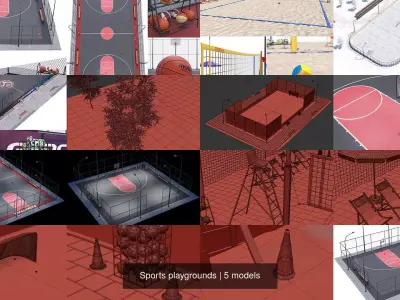 Sports playgrounds 3D Model Pack
