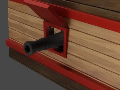 Cannon position vassel 3D model