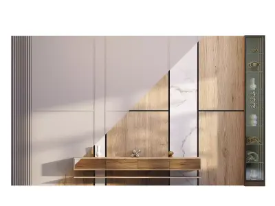 Tv wall 002 Low-poly 3D model