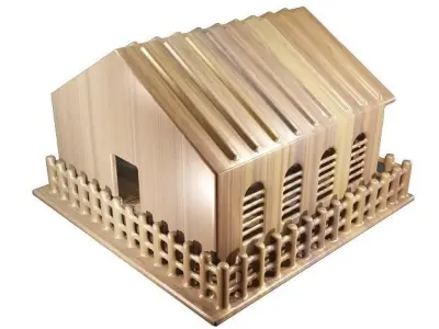 Elegant Wooden House Low-poly 3D model