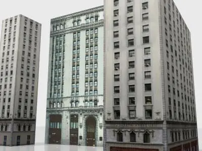 LOW-POLY CITY BUILDINGS Low-poly 3D model