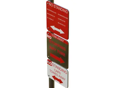 Traffic Sign 01 Low-poly 3D model