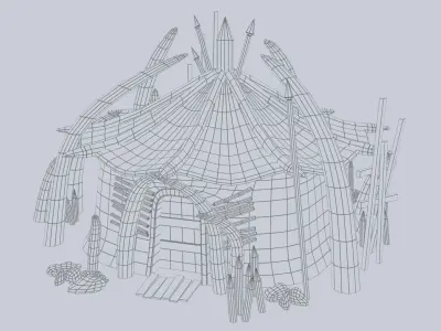 Orc house Low-poly 3D model
