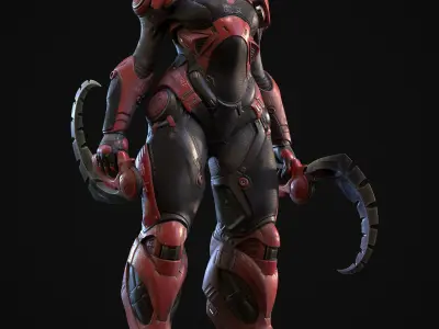 Mech sci fi 3d character  Low-poly 3D model