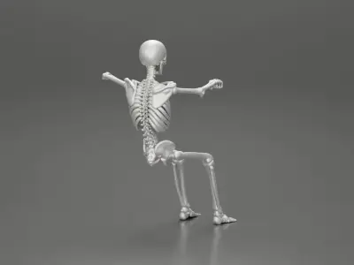 Skeleton with arm on window driving the car 3D print model