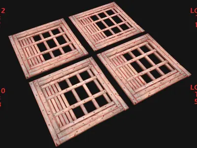 Wooden Roof Floor Medieval Pack Low-poly 3D model