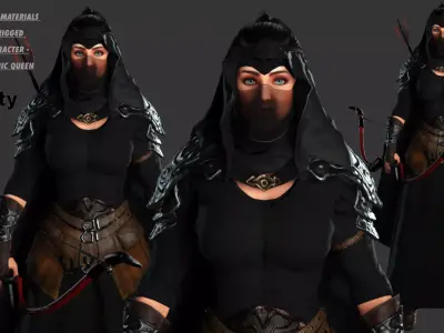 AAA 3D FANTASY CHARACTER - BEAUTIFUL ARABIC QUEEN  WARRIOR  Low-poly 3D model