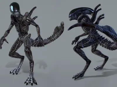 Alien Xenomorph  Low-poly 3D model