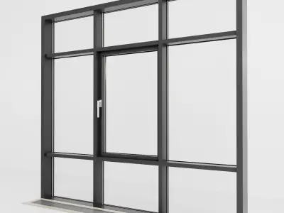 Panoramic glazing Stained glass 65 Low-poly 3D model