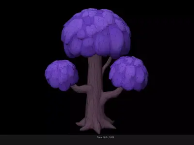Low Poly Stylized Fantasy Tre Low-poly 3D model