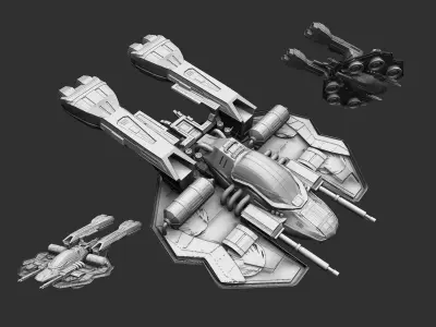 Spaceship star wars missile launcher 3D print model