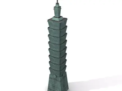 Low Poly Taipei 101 3D model