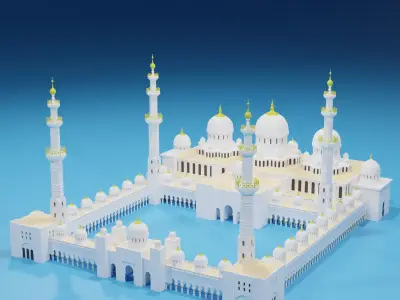 Sheikh Zayed Mosque Abu Dhabi UAE 3D model